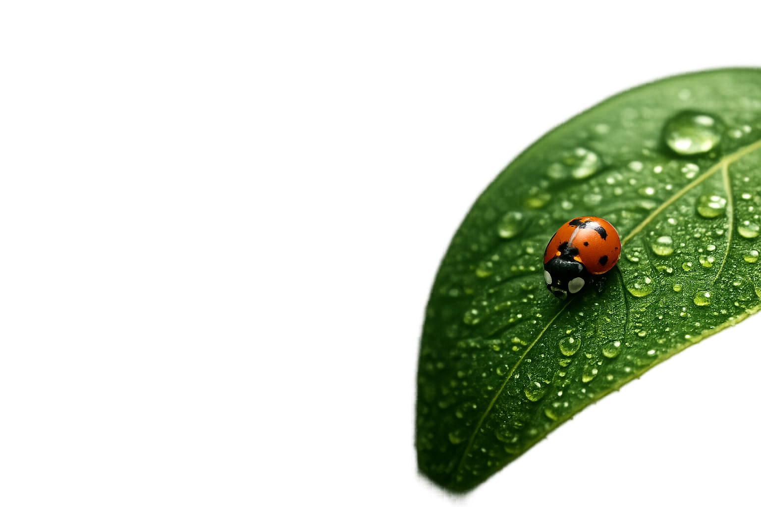 Ladybug on leaf background